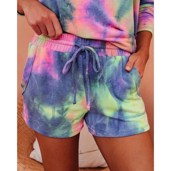 Vici Pants - Vici Tie Dye Harmony Knit Lounge Shorts
